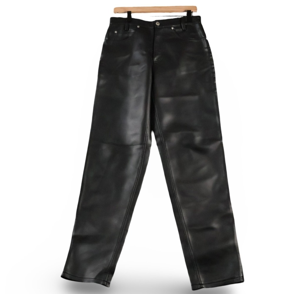 Morbid Threads Black Faux Leather Pants Mens Size 30 Goth Punk Y2K Vegan Leather